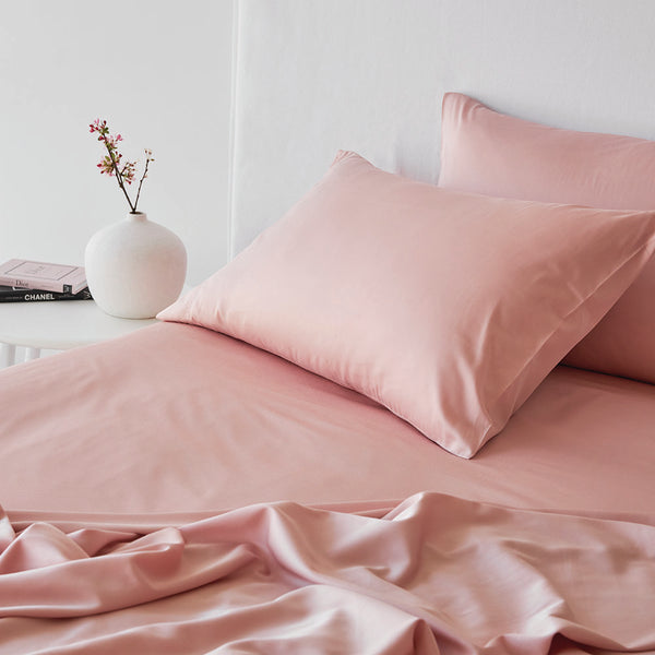 Bamboo Cotton Fitted Sheet - Blush