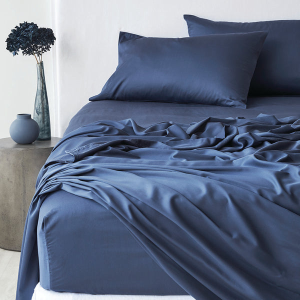 Bamboo Cotton Fitted Sheet - Navy