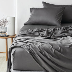 Bamboo Cotton Fitted Sheet - Charcoal