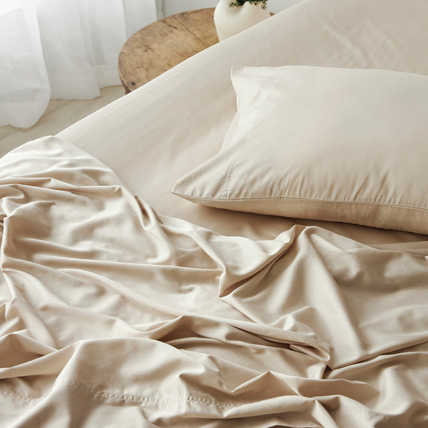 Bamboo Cotton Pillowcase Pair - Natural