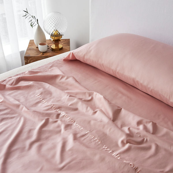 Bamboo Cotton Travel Bed Sheet - Blush