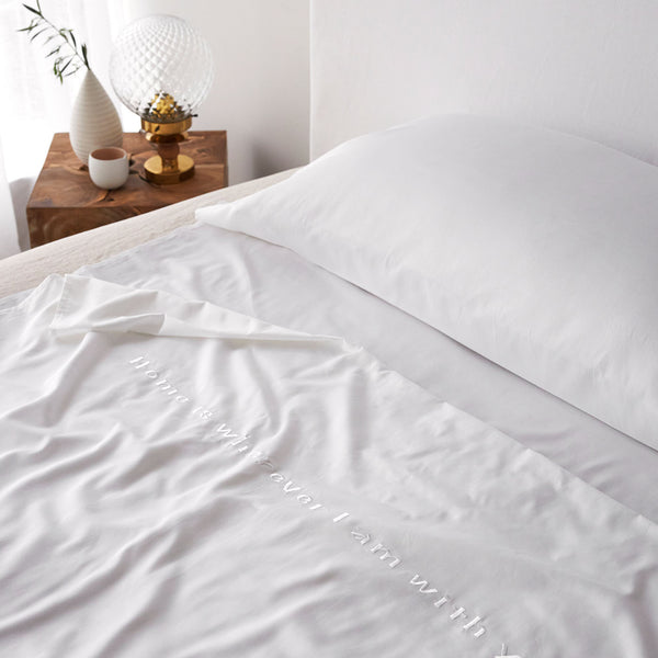Bamboo Cotton Travel Bed Sheet - White