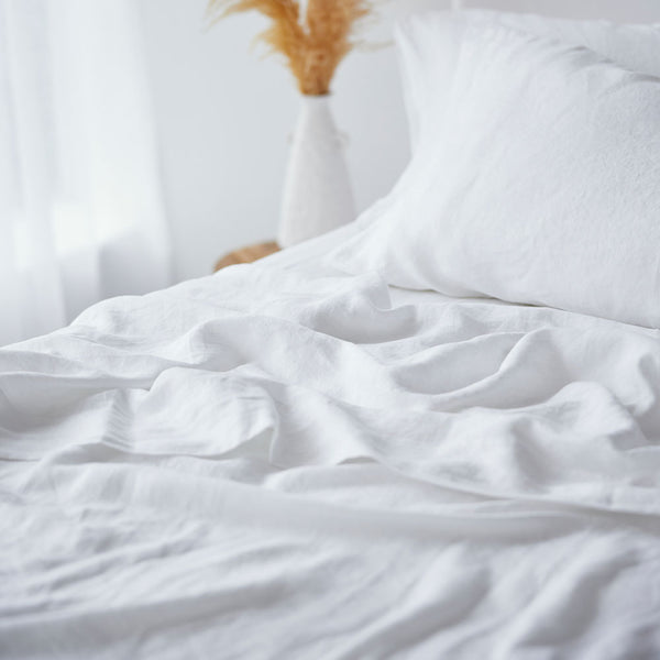 Pure Linen Standard Pillowcase - White